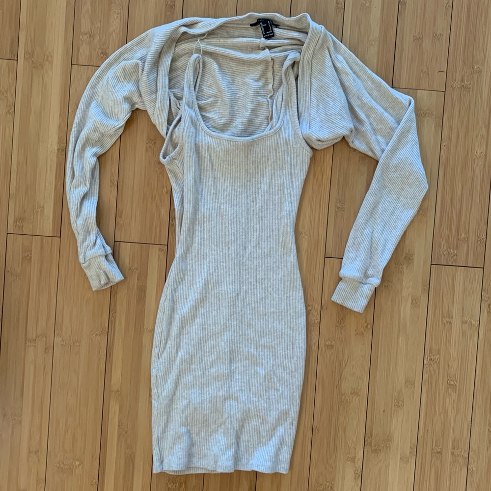 F21 dress and matching cardigan